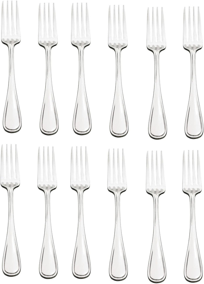 Browne - CELINE 8.3" Stainless Steel Large Dinner Fork, Pack of 12 - 502506