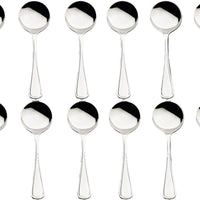 Browne - CONCERTO 7" Stainless Steel Round Soup Spoon, Pack of 12 - 502413