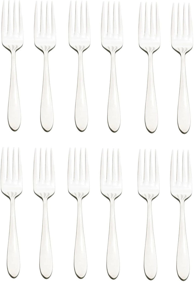 Browne - ECLIPSE 6.5" Stainless Steel Salad Fork, Pack of 12 - 502110