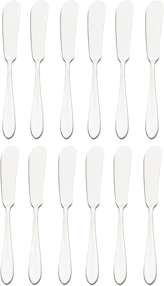 Browne - ECLIPSE 7" Stainless Steel Butter Spreader Bent, Pack of 12 - 502122