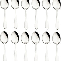Browne - ECLIPSE 7.1" Stainless Steel Dessert Spoon, Pack of 12 - 502102