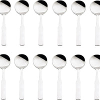 Browne - ELEGANCE 7" Stainless Steel Round Soup Spoon, Pack of 12 - 502713