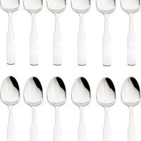 Browne - ELEGANCE 7.4" Stainless Steel Oval Dessert Spoon, Pack of 12 - 502702