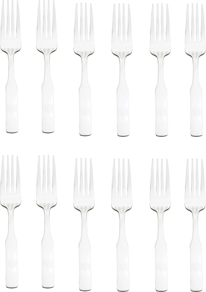 Browne - ELEGANCE 7.8" Stainless Steel Dinner Fork, Pack of 12 - 502703