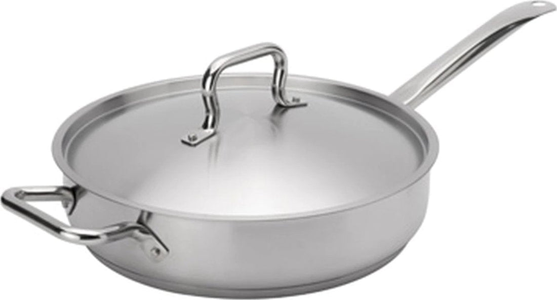 Browne - ELEMENTS 7 QT Stainless Steel Saute Pan with Cover - 5734187
