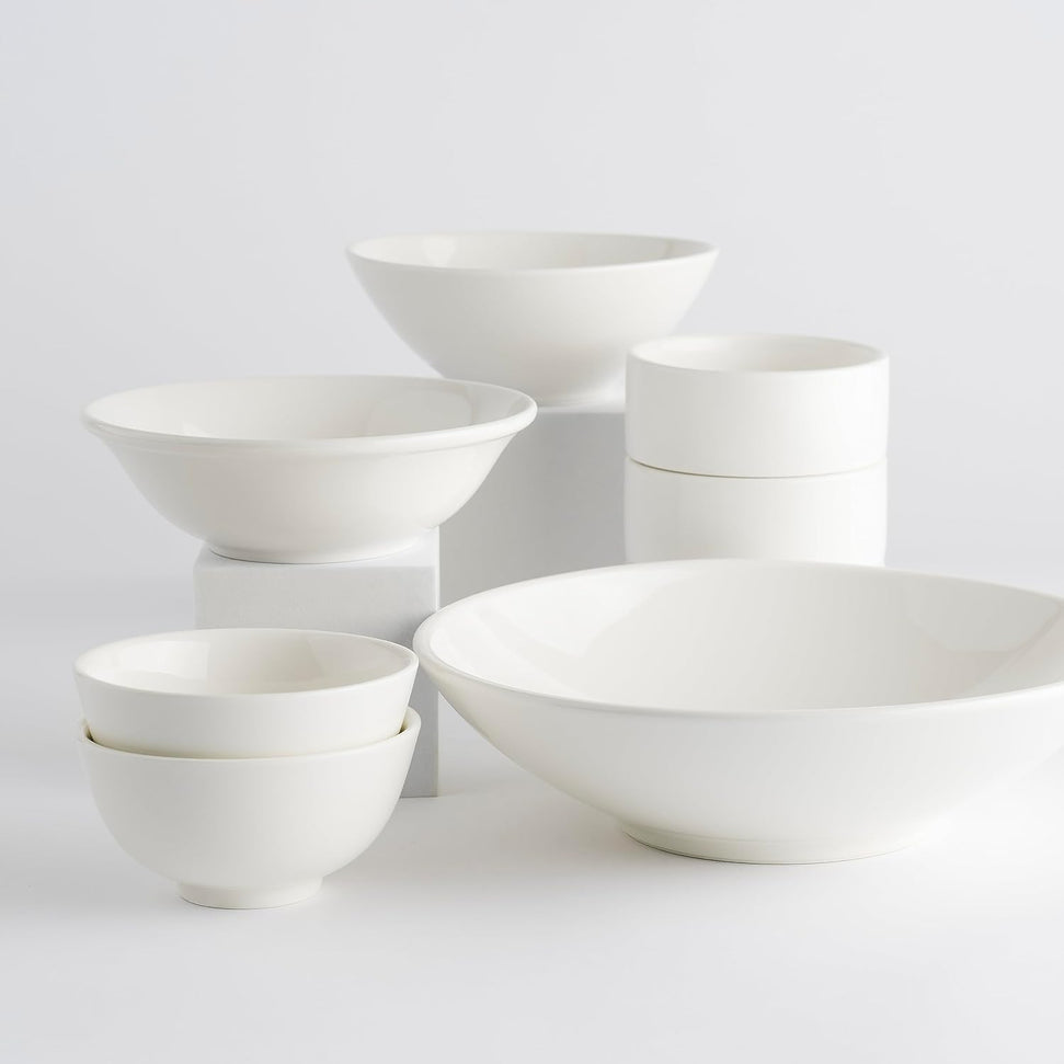 Browne - FOUNDATION 10 Oz Porcelain White Stackable Bowl, Pack of 48 - 5630151