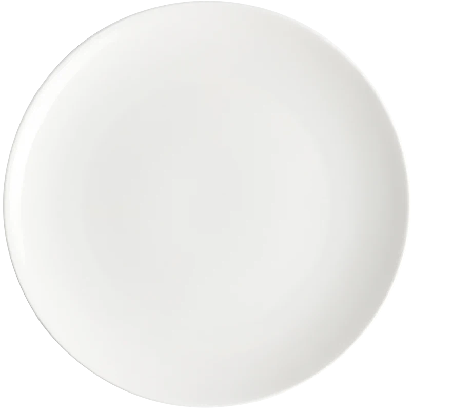 Browne - FOUNDATION 10" Porcelain White Round Coupe Plate, Pack of 12 - 5630166