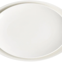 Browne - FOUNDATION 10" x 7.25" Porcelain Oval White Coupe Plate, 1 Dz - 5630115
