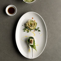 Browne - FOUNDATION 10" x 7.25" Porcelain Oval White Coupe Plate, 1 Dz - 5630115