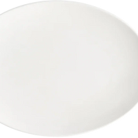 Browne - FOUNDATION 10" x 7.25" Porcelain Oval White Coupe Plate, 1 Dz - 5630115