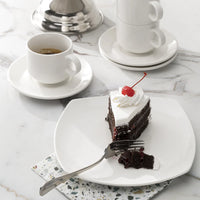 Browne - FOUNDATION 10" Porcelain Rounded Square Coupe White Plate, 1 Dz - 5630197