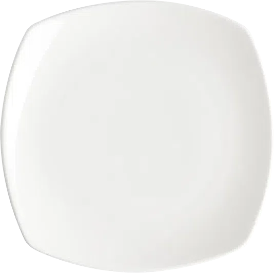 Browne - FOUNDATION 10" Porcelain Rounded Square Coupe White Plate, 1 Dz - 5630197