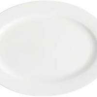 Browne - FOUNDATION 11.75" x 8.5" Porcelain White Oval Wide Rim Plate, 1 Dz - 5630118