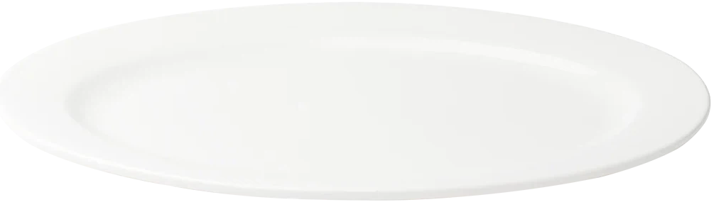 Browne - FOUNDATION 11.75" x 8.5" Porcelain White Oval Wide Rim Plate, Pack of 12 - 5630118