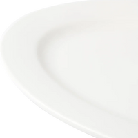 Browne - FOUNDATION 11.75" x 8.5" Porcelain White Oval Wide Rim Plate, Pack of 12 - 5630118