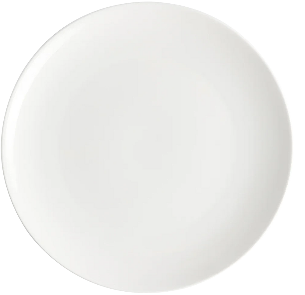 Browne - FOUNDATION 12" Porcelain White Round Coupe Plate, Pack of 12 - 5630168