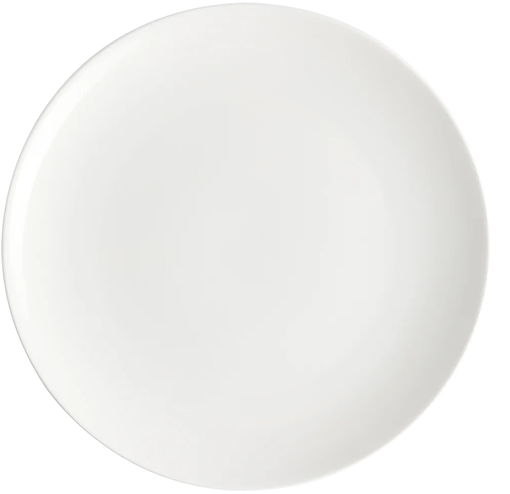Browne - FOUNDATION 12" Porcelain White Round Coupe Plate, Pack of 12 - 5630168