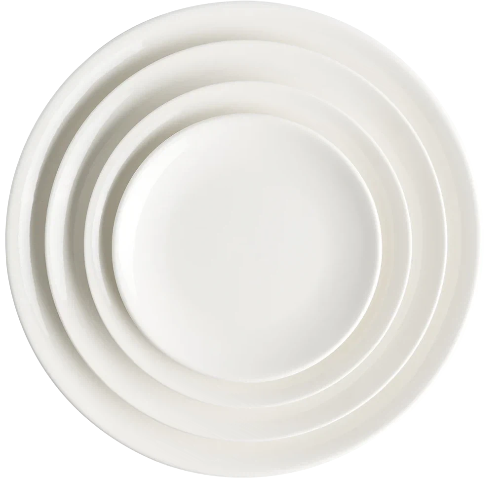 Browne - FOUNDATION 12" Porcelain White Round Coupe Plate, Pack of 12 - 5630168
