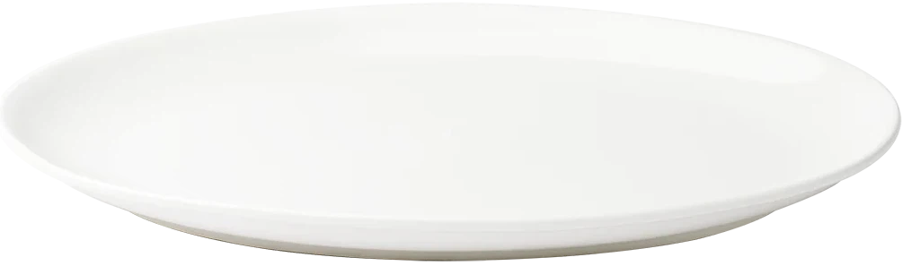 Browne - FOUNDATION 12" x 8" Porcelain Oval White Coupe Plate, 1 Dz - 5630117