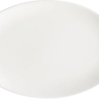 Browne - FOUNDATION 12" x 8" Porcelain Oval White Coupe Plate, 1 Dz - 5630117