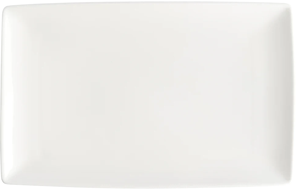 Browne - FOUNDATION 12.25" x 8" Porcelain White Rectangular Coupe Plate, Pack of 12 - 5630188