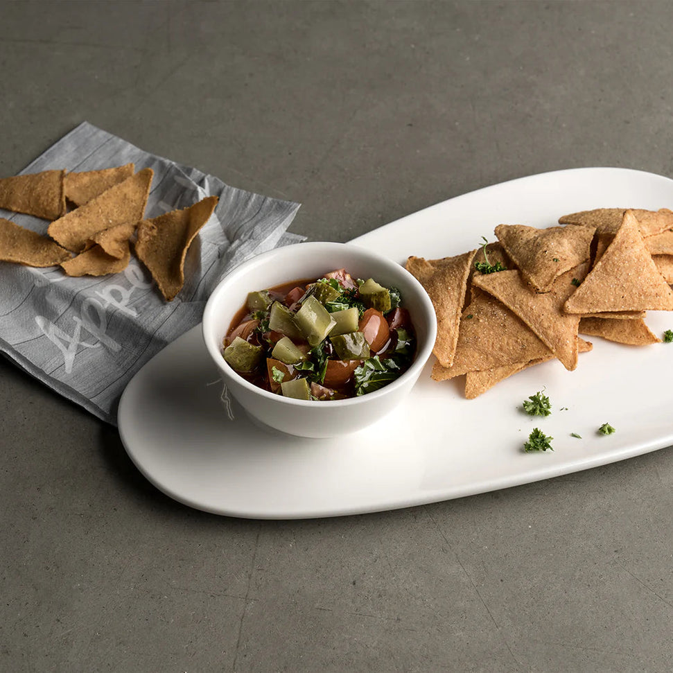 Browne - FOUNDATION 13.25" x 7.5" Porcelain White Oval Coupe Plate, Pack of 12 - 5630170