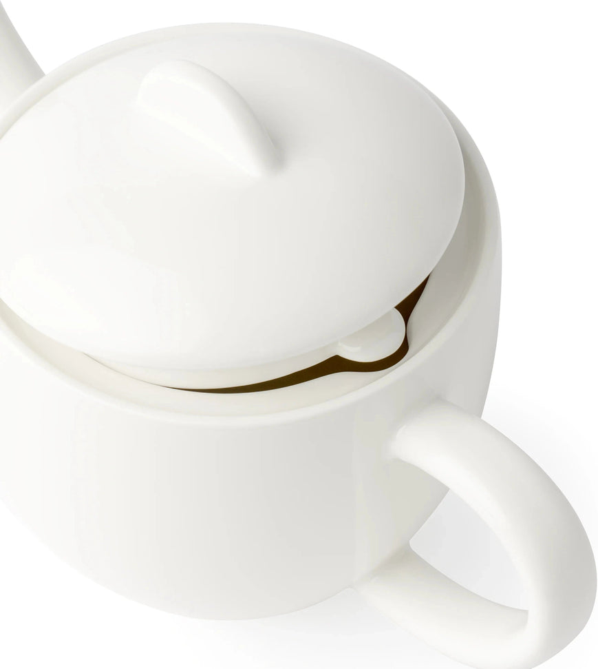 Browne - FOUNDATION 15.2fl Oz Porcelain White Teapot, Pack of 4 - 5630133