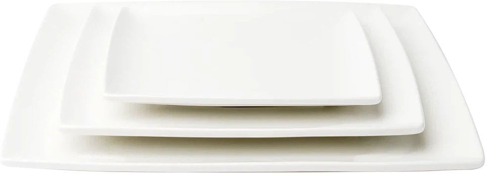 Browne - FOUNDATION 6.25" Porcelain White Square Coupe Plate, Pack of 36 - 5630189