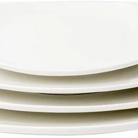 Browne - FOUNDATION 6.75" Porcelain Rounded Square Coupe White Plate, Pack of 36 - 5630195