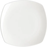 Browne - FOUNDATION 6.75" Porcelain Rounded Square Coupe White Plate, Pack of 36 - 5630195