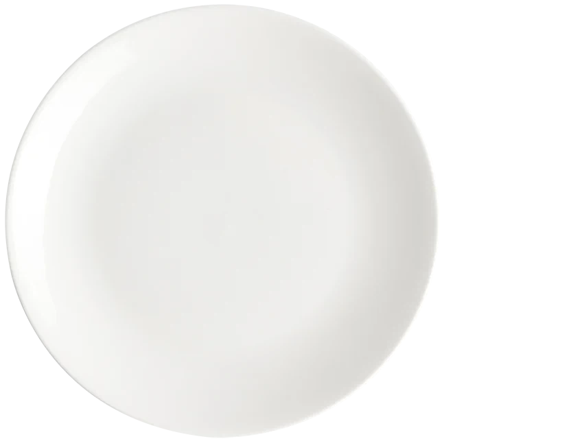 Browne - FOUNDATION 8" Porcelain White Round Coupe Plate, 2 Dz - 5630163