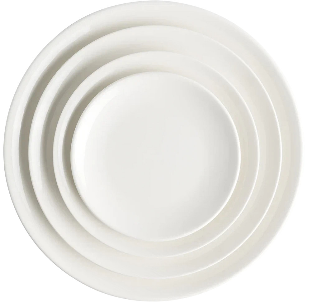 Browne - FOUNDATION 8" Porcelain White Round Coupe Plate, Pack of 24 - 5630163