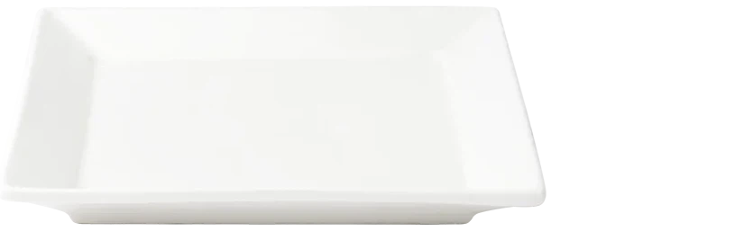 Browne - FOUNDATION 10" Porcelain Square Wide Rim White Plate, 1 Dz - 5630193