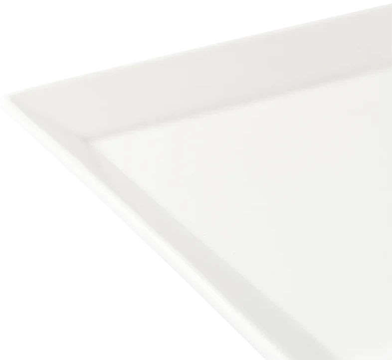 Browne - FOUNDATION 10" Porcelain Square Wide Rim White Plate, 1 Dz - 5630193