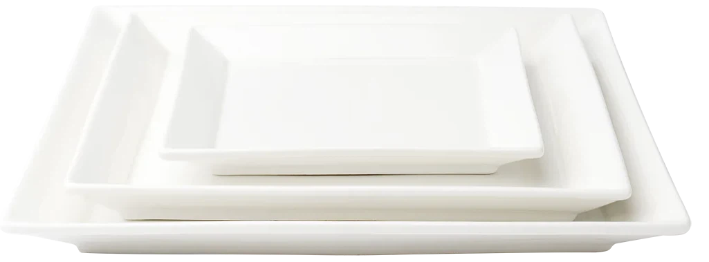 Browne - FOUNDATION 10" Porcelain Square Wide Rim White Plate, 1 Dz - 5630193