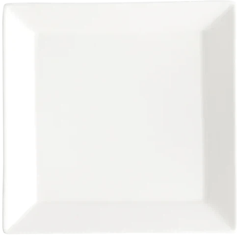 Browne - FOUNDATION 8.5" Porcelain Square Wide Rim White Plate, 2 Dz - 5630194