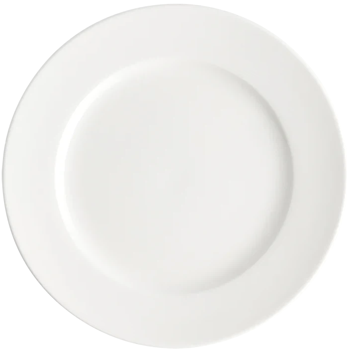 Browne - FOUNDATION 9" Round White Wide Rim Plate, Pack of 24 - 5630108