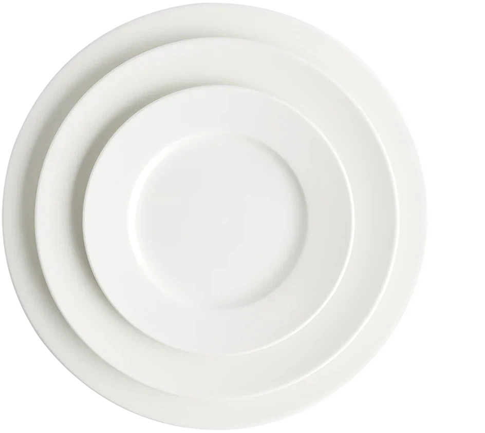 Browne - FOUNDATION 9" Round White Wide Rim Plate, Pack of 24 - 5630108
