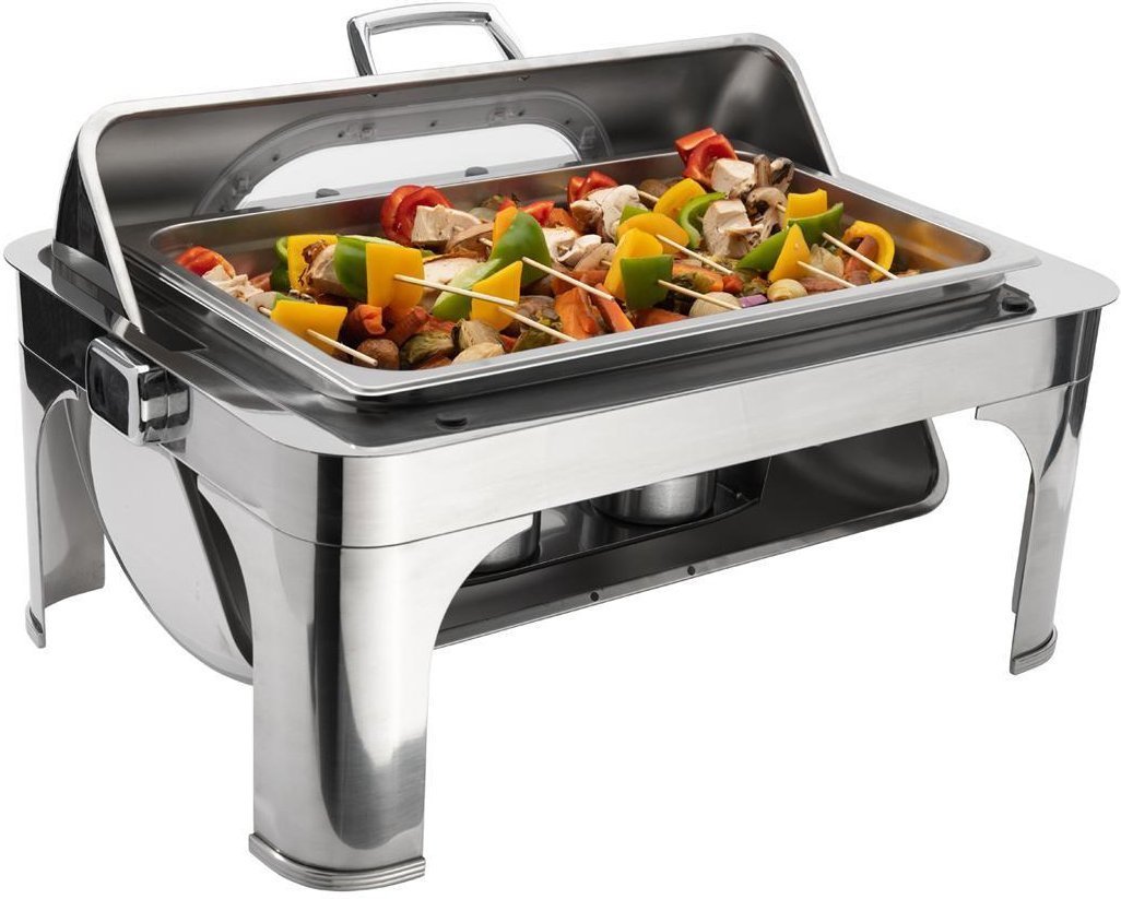 Browne - Harmony 7 QT Rectangular Full-Size Chafer with Nautilus Window Roll Top Cover & Window - 575167