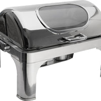 Browne - Harmony 7 QT Rectangular Full-Size Chafer with Nautilus Window Roll Top Cover & Window - 575167