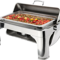 Browne - Harmony 7 QT Stainless Steel Full Size Rectangular Chafer with Roll Top Cover - 575176
