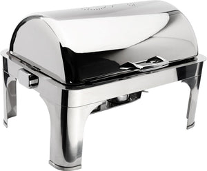 Browne - Harmony 7 QT Stainless Steel Full Size Rectangular Chafer with Roll Top Cover - 575176
