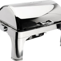 Browne - Harmony 9 QT Stainless Steel Full Size Rectangular Chafer with Roll Top Cover (8.5L) - 575175