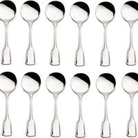 Browne - LAFAYETTE 7" Stainless Steel Round Soup Spoon, Pack of 12 - 502213