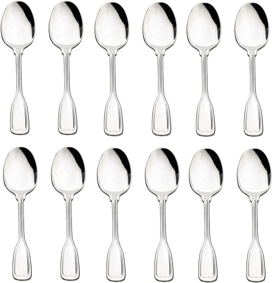 Browne - LAFAYETTE 7.3" Stainless Steel Dessert Spoon, Pack of 12 - 502202