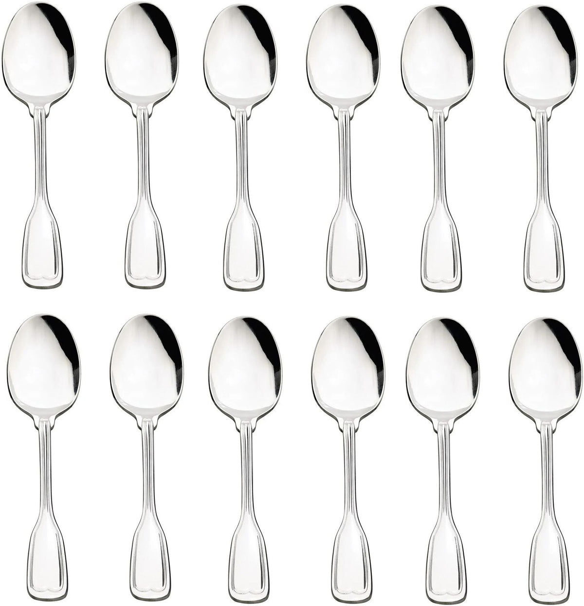 Browne - LAFAYETTE 7.3" Stainless Steel Dessert Spoon, Pack of 12 - 502202