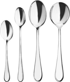 Browne - LUMINO 7.8" Stainless Steel Round Soup Spoon, Pack of 12 - 501413