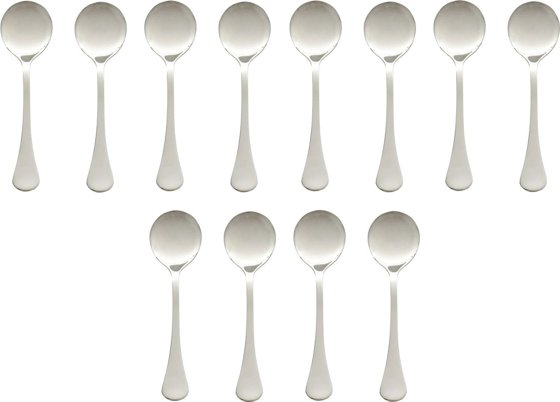 Browne - LUNA 5.7" Stainless Steel Bouillon Spoon Pack of 12 - 503217