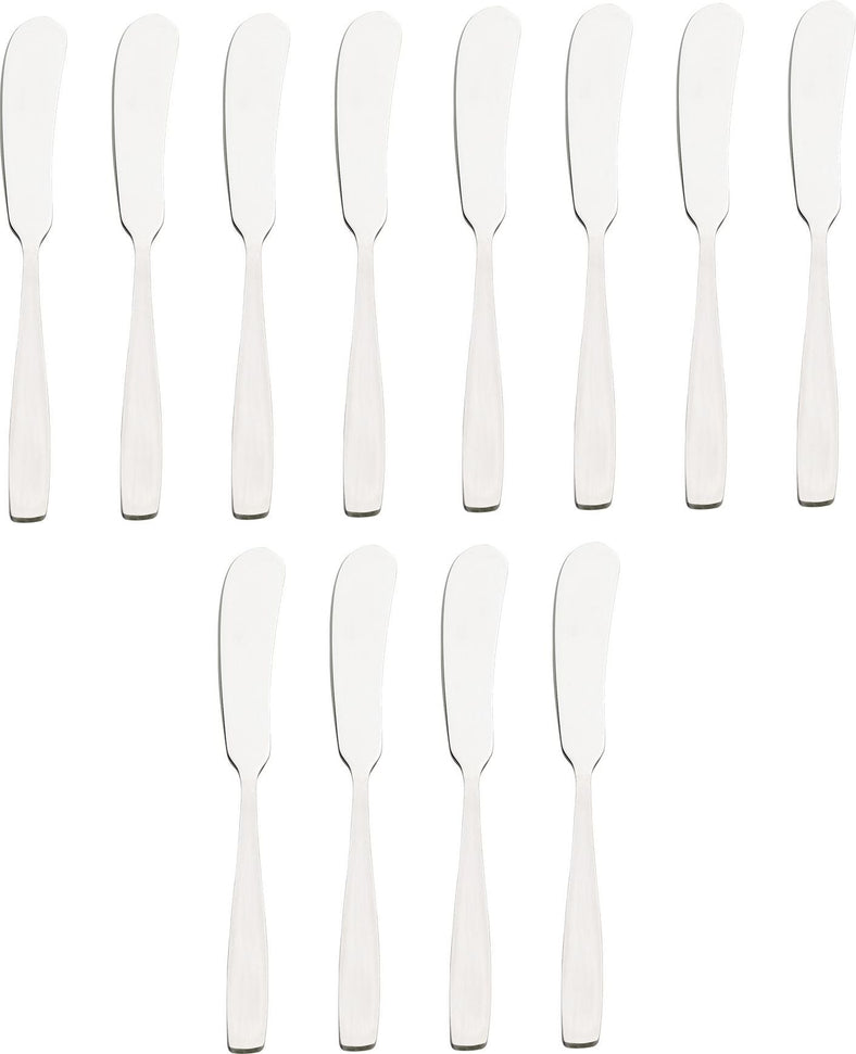 Browne - MODENA 7" Stainless Steel Butter Spreader Bent, Pack of 12 - 503022