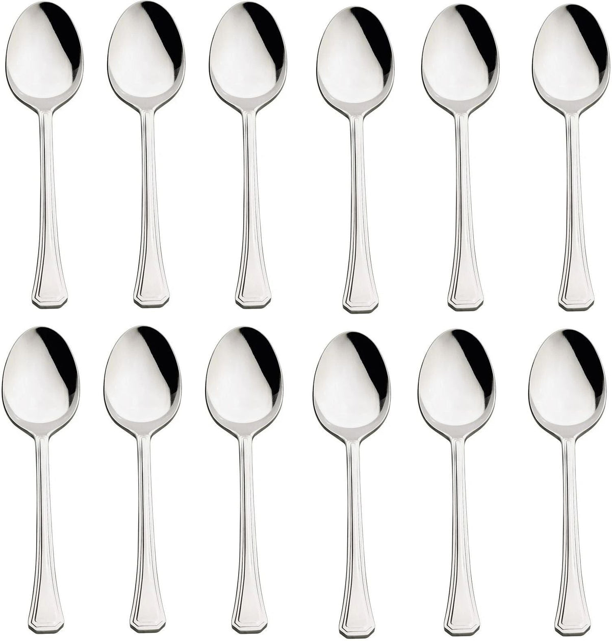 Browne - OXFORD 6.3" Stainless Steel Teaspoon, Pack of 12 - 502023